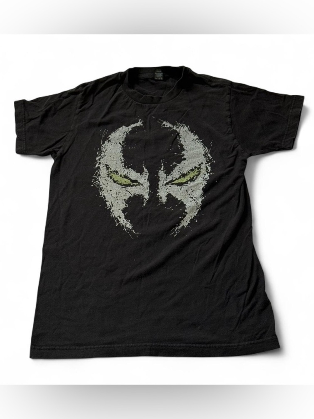 Tultex Green Venom Sleeve Tee with Distressed Face Graphic and Green Eyes
